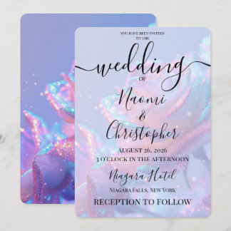 Personaliseer: Glitter Frosted Roses Huwelijk Kaart