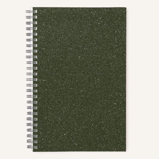 Personaliseer Glitter Mosgroene Schetsboek Notitieboek (Voorkant)