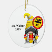Personaliseer Gnome Overstekende Bewaker Keramisch Ornament (Links)