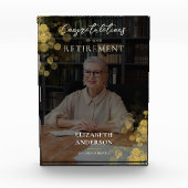 Personaliseer Gold Confetti Retirement Photo Block Fotoblokken (Voorkant)