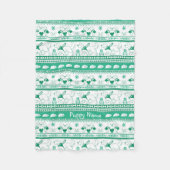 Personaliseer Golden Guide Dog Tale Patroon Groen Fleece Deken (Voorkant)