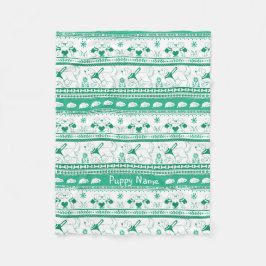 Personaliseer Golden Guide Dog Tale Patroon Groen Fleece Deken