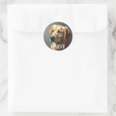 Personaliseer Golden Retriever Ronde Sticker (Tas)