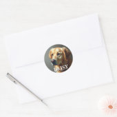 Personaliseer Golden Retriever Ronde Sticker (Envelop)