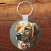 Personaliseer Golden Retriever Sleutelhanger (Achterkant)