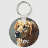 Personaliseer Golden Retriever Sleutelhanger (Achterkant)