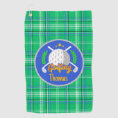 Personaliseer Golf Green Golfhanddoek (Voorkant)