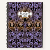 Personaliseer Gothic Paars sierboek & Skull Spellb Notitieboek (Voorkant)