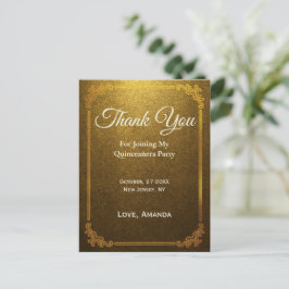 Personaliseer Goud Bedankt voor uw deelname aan mi Briefkaart