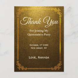 Personaliseer Goud Bedankt voor uw deelname aan mi Briefkaart