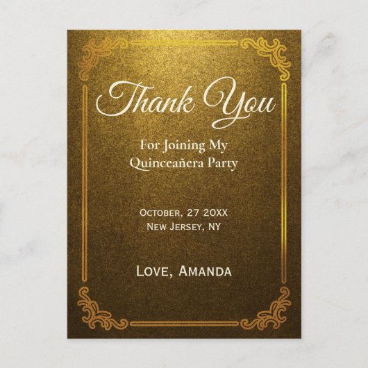 Personaliseer Goud Bedankt voor uw deelname aan mi Briefkaart (Voorkant)