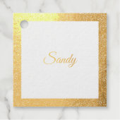 Personaliseer Goud Glitter Frame Afbeelding Je Naa Bedankjes Labels (Voorkant)