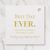 Personaliseer Goud Zilver Folie Beste Dag Ooit Tro Bedankjes Labels (Achterkant)