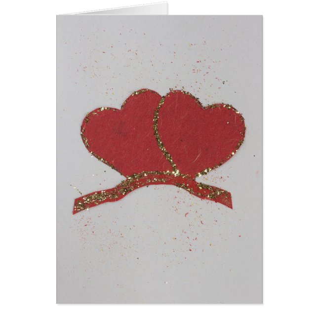 Personaliseer gouden vonken van rood hart Valentij (Voorkant)