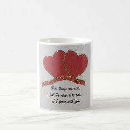 Personaliseer gouden vonken van rood hart Valentij Koffiemok