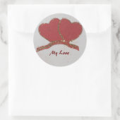 Personaliseer gouden vonken van rood hart Valentij Ronde Sticker (Tas)