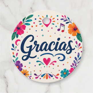 Personaliseer Gracias Spaanse Bloemige Fiesta Verj Bedankjes Labels