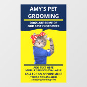 Personaliseer Grappige Dierenverzorging/Salon Wink Raamsticker (Vel)