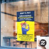 Personaliseer Grappige Dierenverzorging/Salon Wink Raamsticker (Cafe Raam)