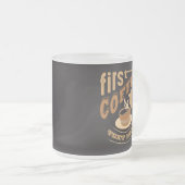 Personaliseer Grappige Eerst Koffie Dan Matglas Koffiemok (Voorkant rechts)