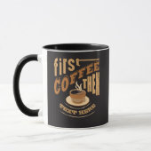 Personaliseer Grappige Eerst Koffie Dan Mok (Links)