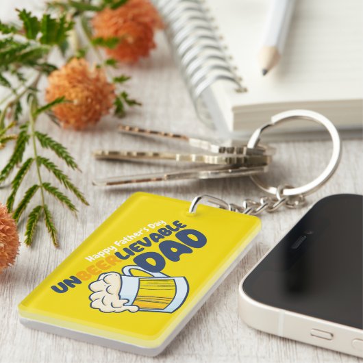 Personaliseer Grappige Ongelooflijke Pap Sleutelhanger (Voorkant Rechts)