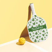 Personaliseer Green Shamrocks Patroon Pickleball Paddle