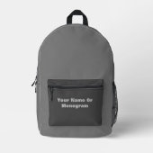 Personaliseer grijs bedrukte rugzak (Voorkant)