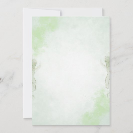 Personaliseer groen blad beste bruiloft Uitnodigin Kaart (Achterkant)