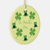 Personaliseer Groen pet, klaver voor St.Patrick's  Keramisch Ornament (Rechts)