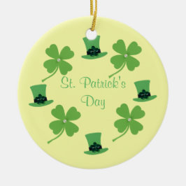 Personaliseer Groen pet, klaver voor St.Patrick's  Keramisch Ornament