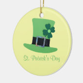 Personaliseer Groen pet, klaver voor St.Patrick's  Keramisch Ornament (Links)