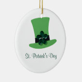 Personaliseer Groen pet voor St. Patrick's day Keramisch Ornament (Rechts)