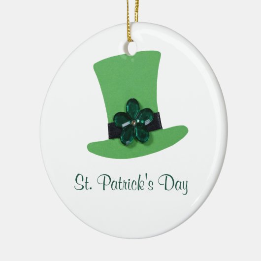 Personaliseer Groen pet voor St. Patrick's day Keramisch Ornament (Links)