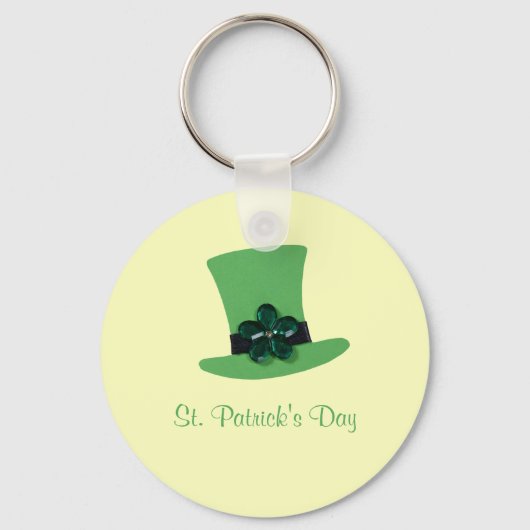 Personaliseer Groen pet voor St. Patrick's day Sleutelhanger (Voorkant)