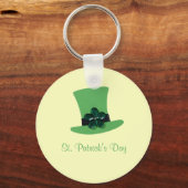 Personaliseer Groen pet voor St. Patrick's day Sleutelhanger (Voorkant)