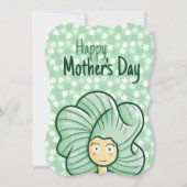 Personaliseer Groene Haar Meisje Moederdagkaart Kaart (Voorkant)