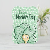 Personaliseer Groene Haar Meisje Moederdagkaart Kaart (Staand voorkant)
