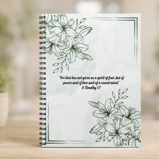 Personaliseer Groene Vintage Botanische & Bijbelve Notitieboek