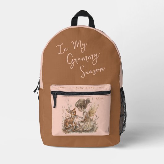 Personaliseer Grootmoeder Naam Woodland Luiertas Bedrukte Rugzak (Voorkant)