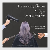 Personaliseer haar Salon Eenvoudig knippen en kleu Raamsticker (Vel)