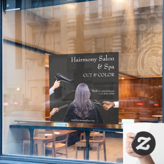 Personaliseer haar Salon Eenvoudig knippen en kleu Raamsticker (Cafe Raam)