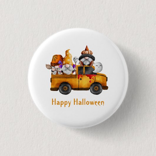 Personaliseer Halloween Gnomen Happy Halloween Ronde Button 3,2 Cm (Voorkant)