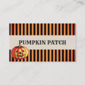 Personaliseer Halloween Pumpkin Patch Oranje Black Visitekaartje (Voorkant)
