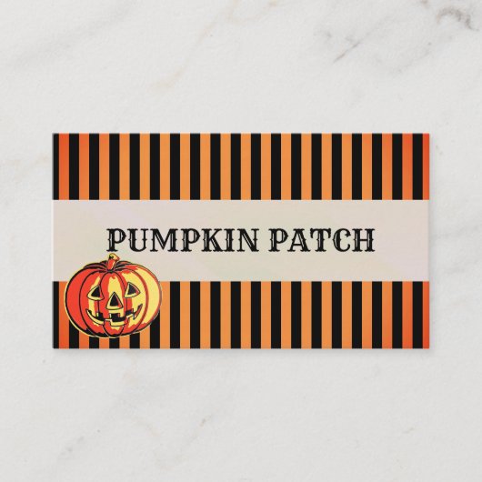 Personaliseer Halloween Pumpkin Patch Oranje Black Visitekaartje (Voorkant)