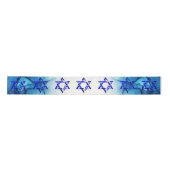 Personaliseer HANUKKAH HEBREW STARS Satijnen Lint (Voorkant)