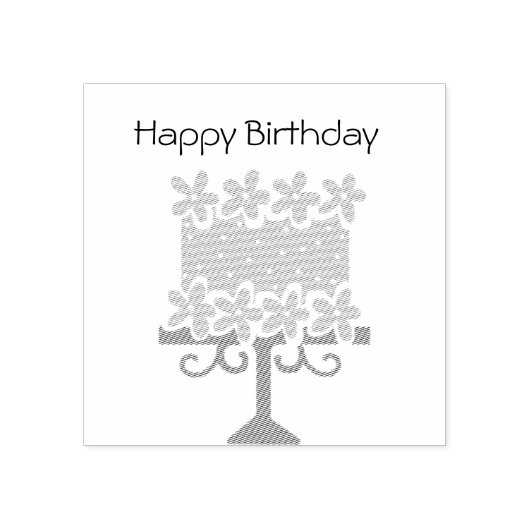 Personaliseer Happy Birthday Cake stempel (Afrduk)
