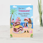 Personaliseer Happy Birthday Pirate Schat Kaart (Voorkant)