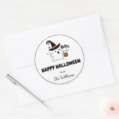 Personaliseer Happy Halloween-label Ronde Sticker (Envelop)