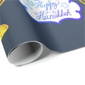Personaliseer HAPPY HANUKKAH * Blauw * Inpakpapier (Rol Hoek)
